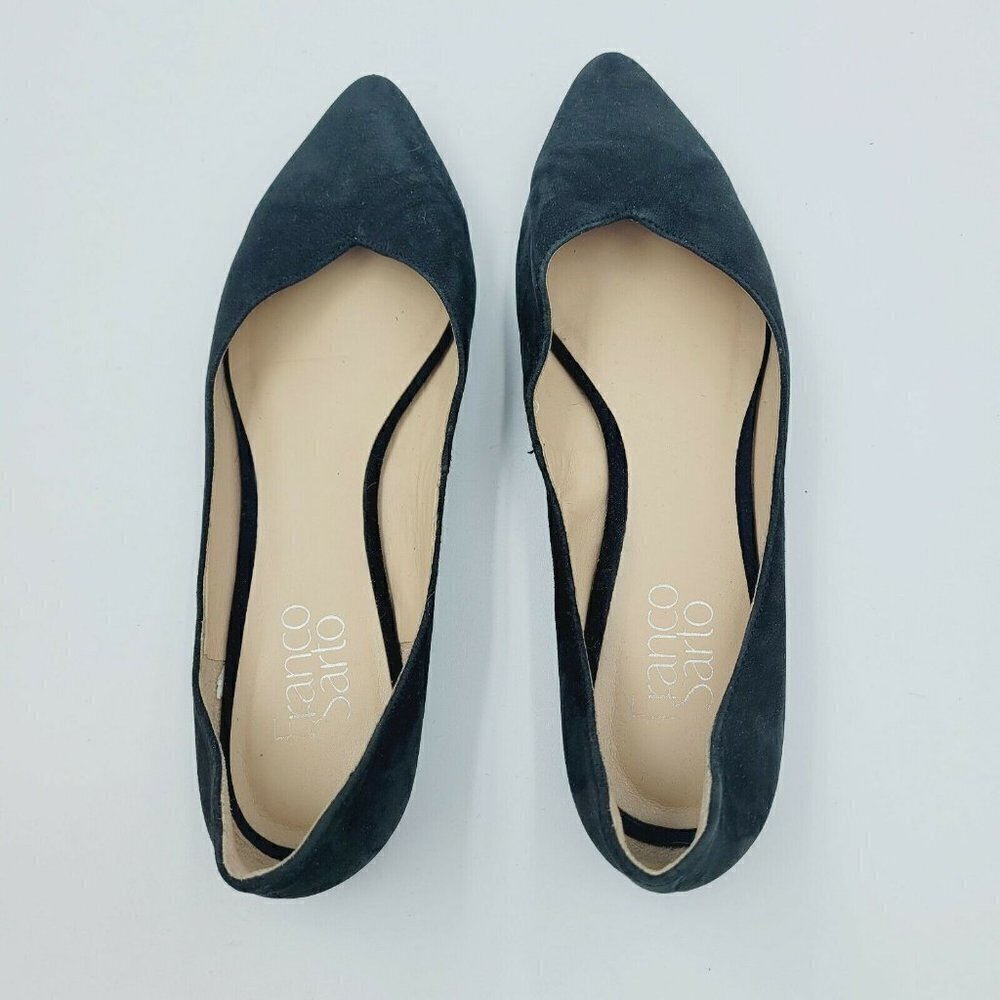 Franco Sarto Shimmy Ballet Flats Black Suede Women's Size 7M - Picture 2 of 7